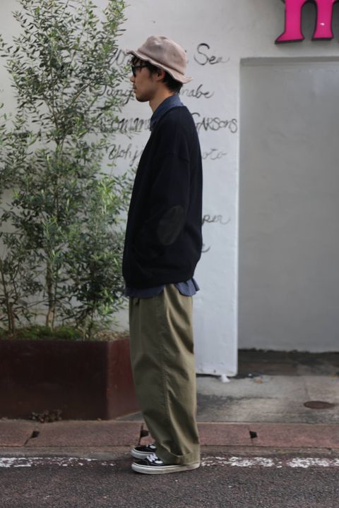 crepuscule(クレプスキュール)moss stitch V/N cardigan"BLACK"Style.2019.9.11.
