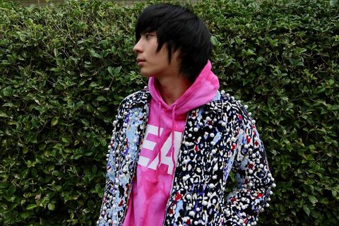 sulvam leopard pearl zip JKTミックススタイル.2019.9.1.