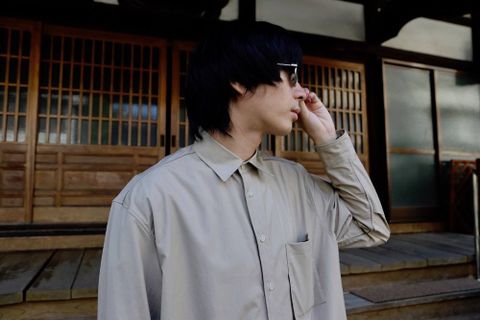 YOKE FOLD UP SHERE LONG SHIRTS"BEIGE"ミックススタイル2019.9.16.