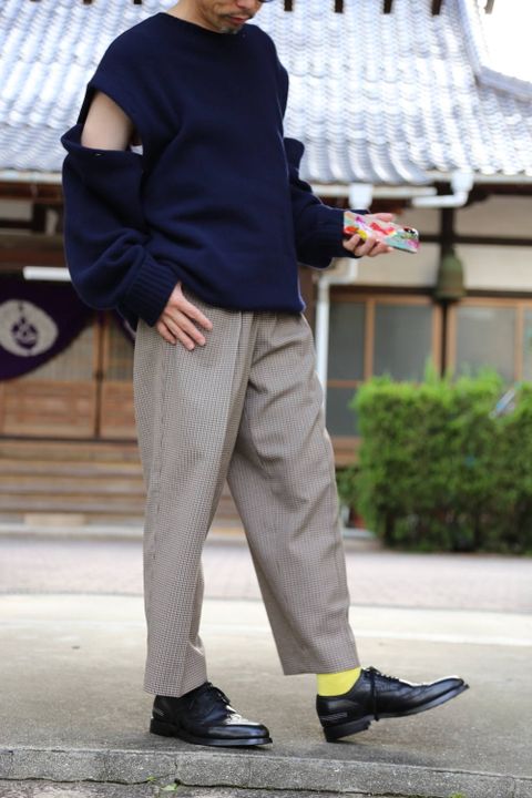 YOKE DETACHABLE FOLD UP SHARE KNIT"NAVY"スタイル2019.9.23.