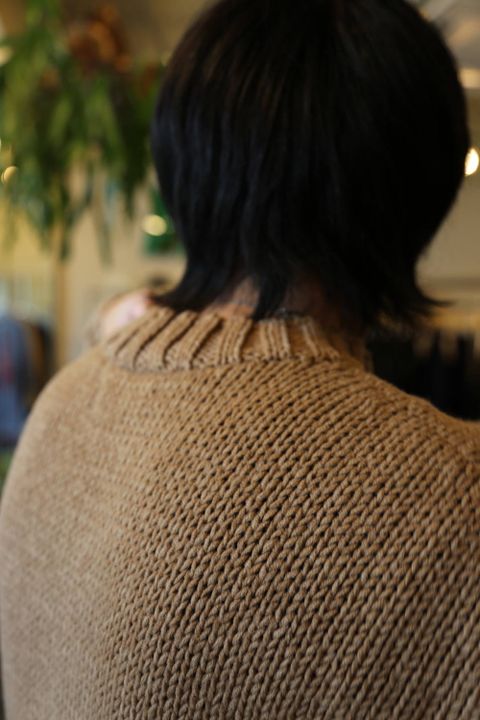 WELLDER Solid Color Low Gauge Hand Machine Knit"CAMEL"スタイル2019.9.14.