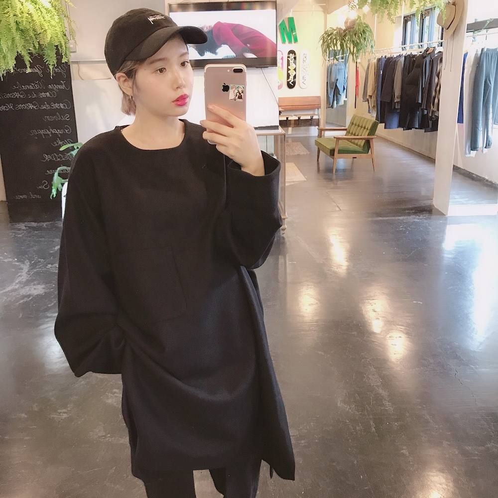 Graphpaper Herringbone Long Pullover"BLACK"スタイル2019.9.13.
