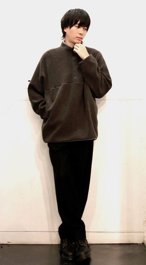 Graphpaper Wool Boa Hi-Neck Pullover"GRAY"スタイル.2019.9.20.