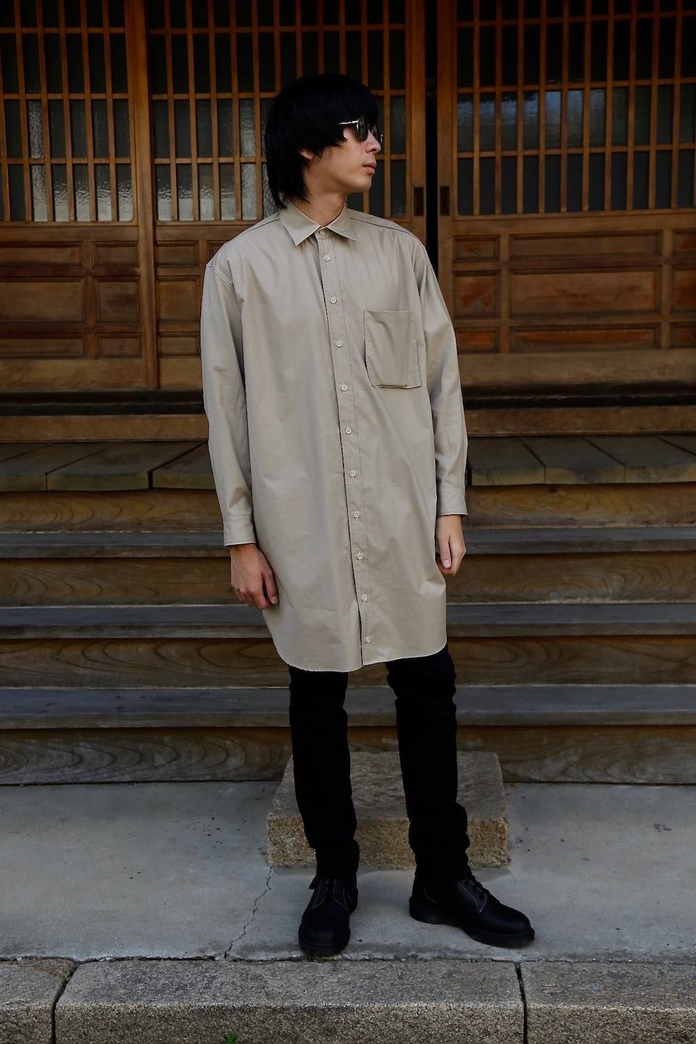 YOKE FOLD UP SHERE LONG SHIRTS"BEIGE"ミックススタイル2019.9.16.