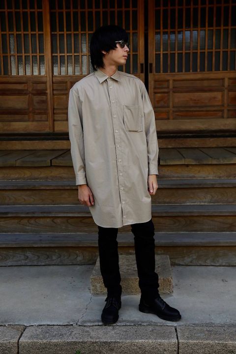 YOKE FOLD UP SHERE LONG SHIRTS"BEIGE"ミックススタイル2019.9.16.