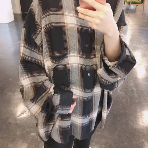 Graphpaper Check Band Collar Big Sleeve Shirt"BLACK CH"スタイル.2019.9.11.