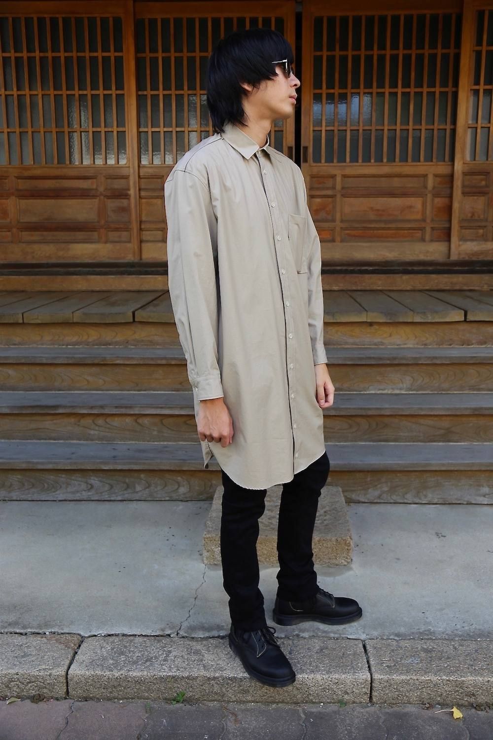YOKE FOLD UP SHERE LONG SHIRTS"BEIGE"ミックススタイル2019.9.16.