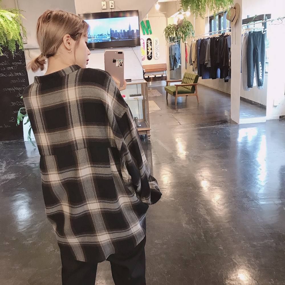Graphpaper Check Band Collar Big Sleeve Shirt Graphpaper Check Band Collar Big Sleeve Shirt