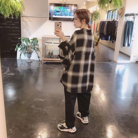 Graphpaper Check Band Collar Big Sleeve Shirt"BLACK CH"スタイル.2019.9.11.