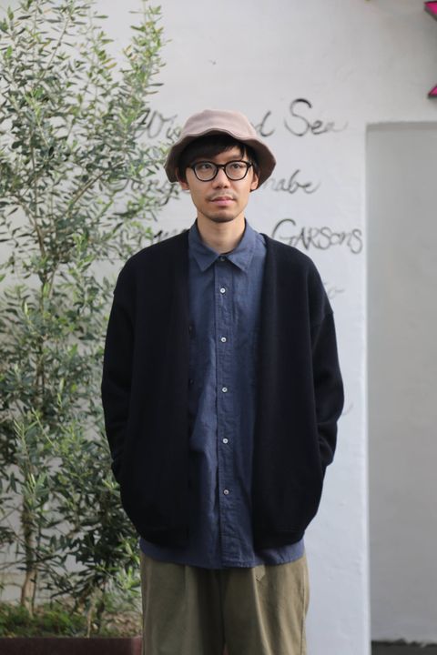 crepuscule(クレプスキュール)moss stitch V/N cardigan"BLACK"Style.2019.9.11.