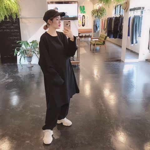 Graphpaper Herringbone Long Pullover"BLACK"スタイル2019.9.13.
