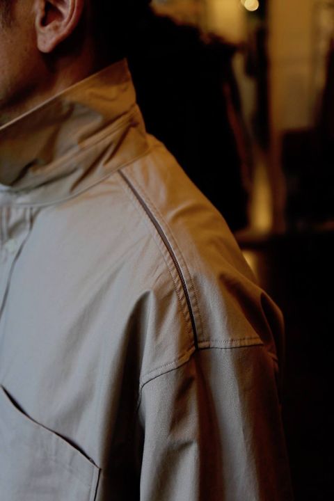 YOKE FOLD UP SHERE LONG SHIRTS"BEIGE"スタイル.2019.9.14.