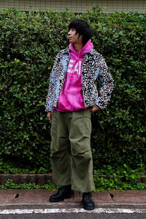 sulvam leopard pearl zip JKTミックススタイル.2019.9.1.