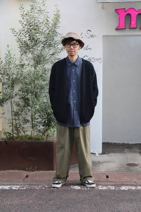 crepuscule(クレプスキュール)moss stitch V/N cardigan"BLACK"Style.2019.9.11.
