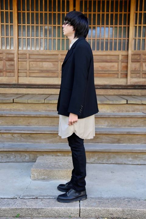 YOKE FOLD UP SHERE LONG SHIRTS"BEIGE"ミックススタイル2019.9.16.