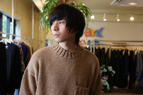 WELLDER Solid Color Low Gauge Hand Machine Knit"CAMEL"スタイル2019.9.14.