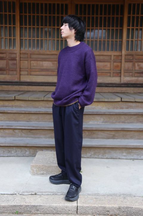 WELLDER Airy Loose Knit"PUPLE&Camel Line"Style.2019.9.18.
