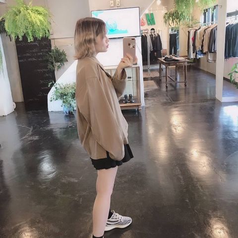 YOKE WIDE SHORT JACKET"BEIGE"スタイル.2019.9.9.