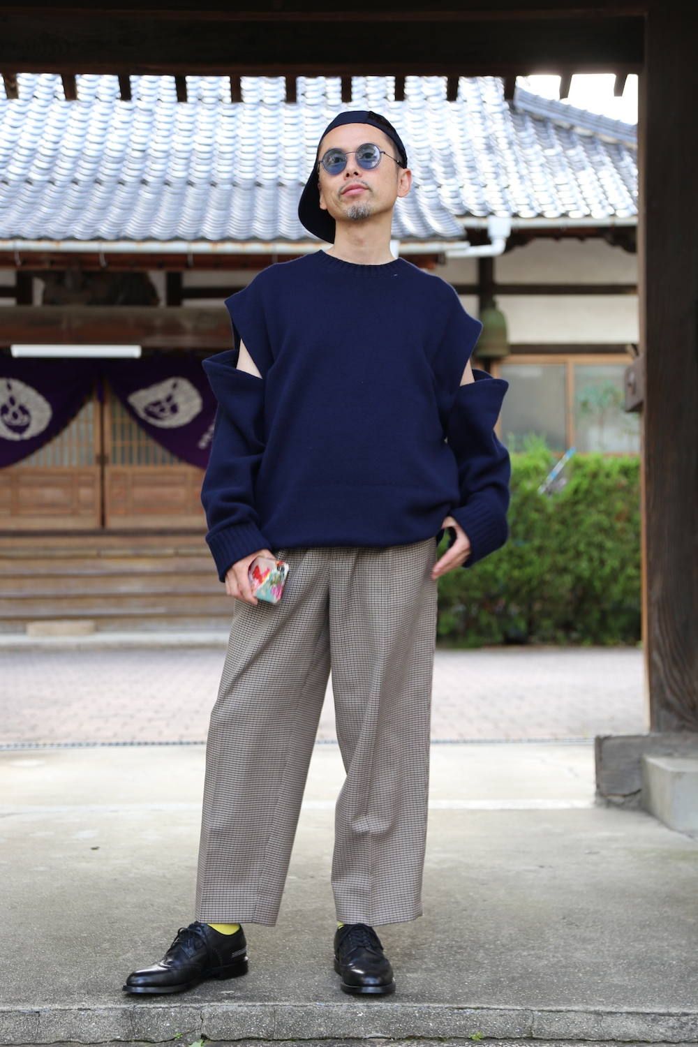 YOKE DETACHABLE FOLD UP SHARE KNIT"NAVY"スタイル2019.9.23.