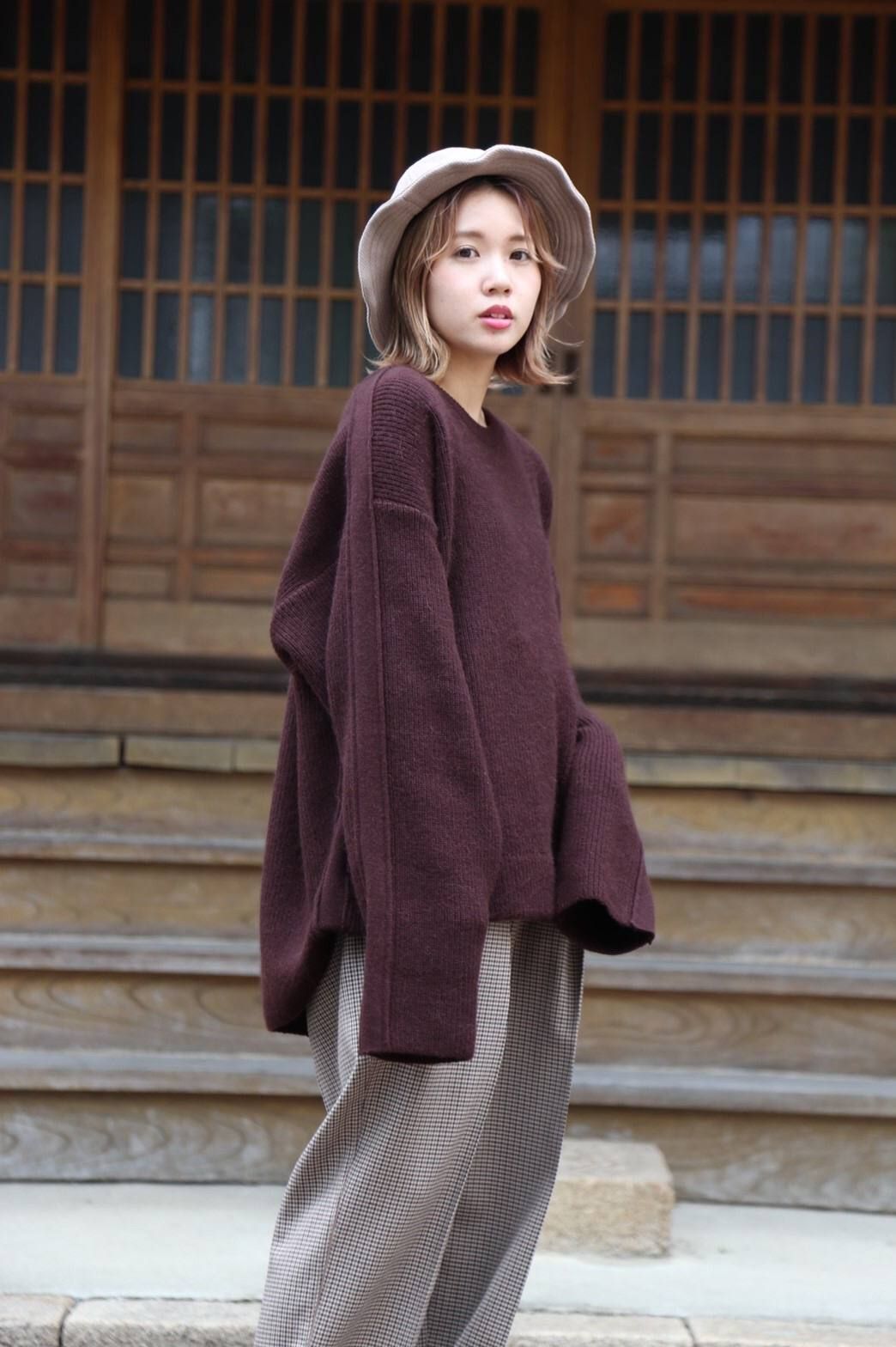 7G ALPACA WOOL CARDIGAN RIB STITCH KNITトップス - ニット/セーター