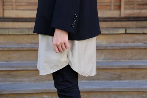 YOKE FOLD UP SHERE LONG SHIRTS"BEIGE"ミックススタイル2019.9.16.