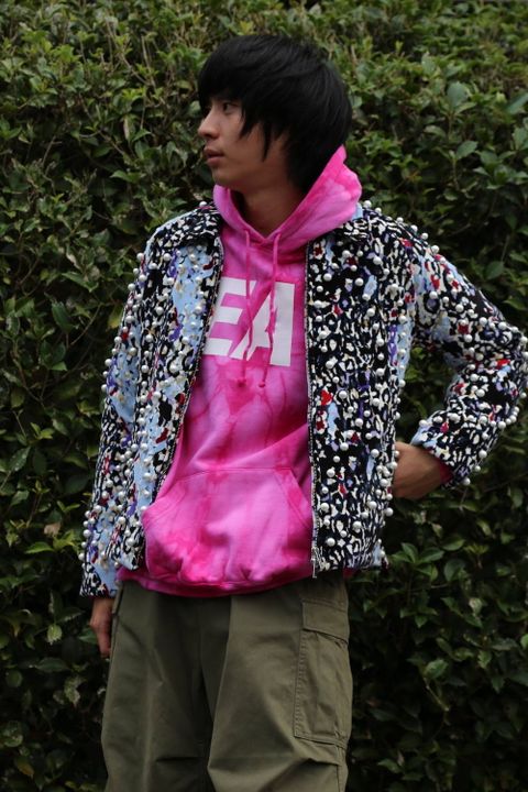 sulvam leopard pearl zip JKTミックススタイル.2019.9.1.