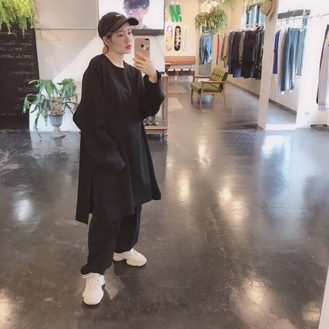 Graphpaper Herringbone Long Pullover"BLACK"スタイル2019.9.13.