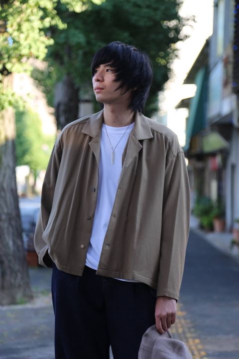 YOKE WIDE SHORT JACKET"BEIGE"スタイル.2019.9.10.
