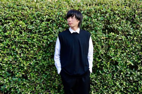 Graphpaper High Gauge Knit Vest"BLACK"スタイル.2019.9.15.