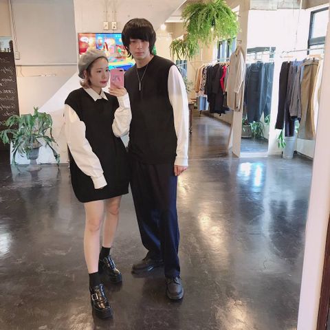 Graphpaper High Gauge Knit Vestペアスタイル.2019.9.16.