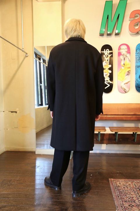 WELLDER Double Breasted Chesterfield Coat"BLACK"スタイル2019.10.8.