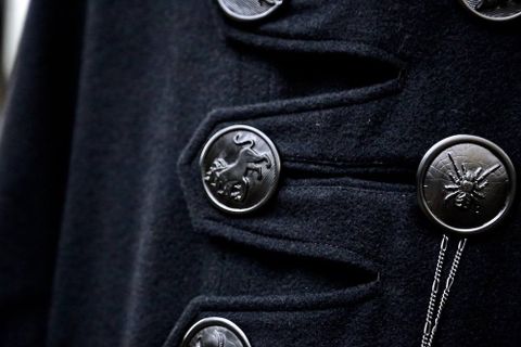 Yohji Yamamoto メルトンデカ黒釦ヘチマコートスタイル2019.10.23.