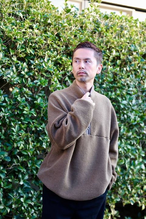 Graphpaper Wool Boa Hi-Neck Pullover"KHAKI"スタイル2019.10.10.