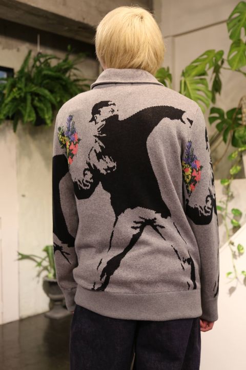 KNIT GANG COUNCIL ″BRANDALISM″ KNIT BLOUSON ″FLOWER BOMBER″スタイル.2019.10.19