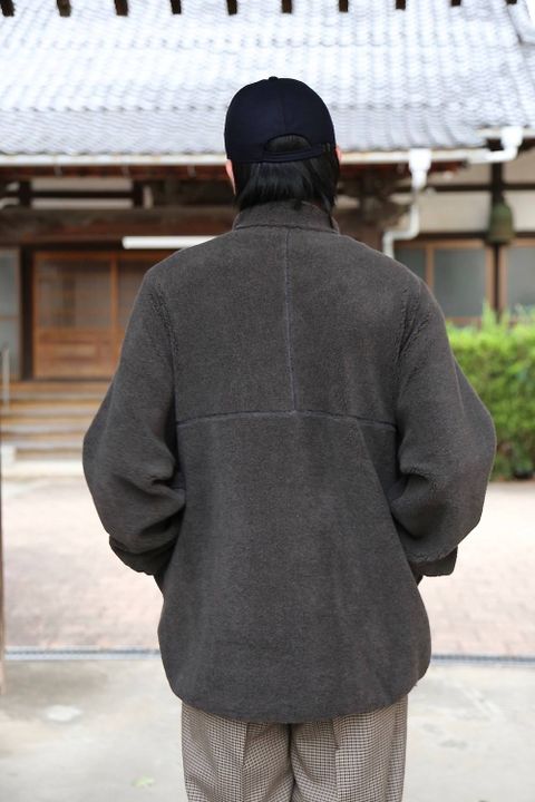 Graphpaper Wool Boa Hi-Neck Full Open Blouson"GRAY" スタイル2019.10.21.