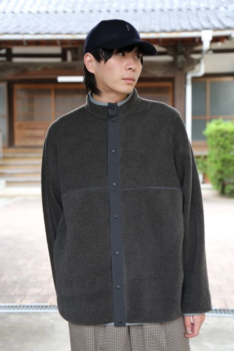 Graphpaper Wool Boa Hi-Neck Full Open Blouson"GRAY" スタイル2019.10.21.