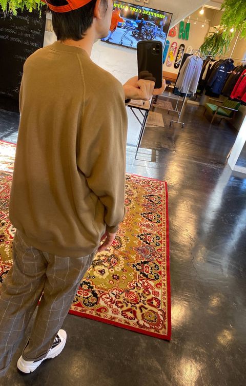 LOOPWHEELER FOR Graphpaper Raglan Sweat"KHAKI"Style.2019.10.14.