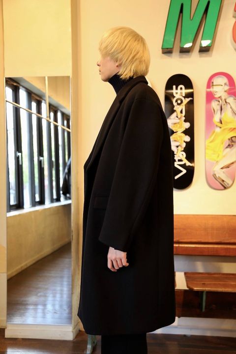 WELLDER Double Breasted Chesterfield Coat"BLACK"スタイル2019.10.8.