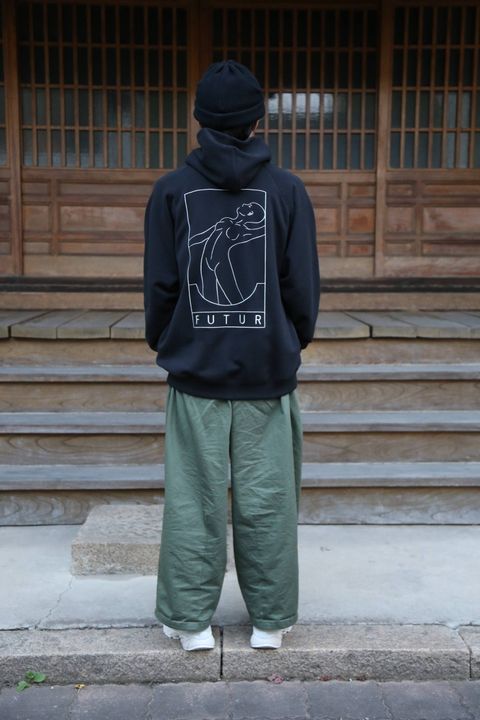 LOOPWHEELER FOR FUTUR×Graphpaper SWEAT PARKA"BLACK"Style.2019.10.28.