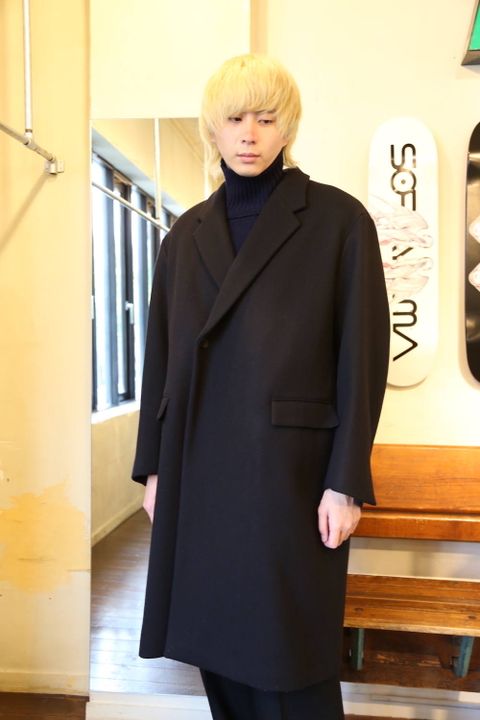WELLDER Double Breasted Chesterfield Coat"BLACK"スタイル2019.10.8.