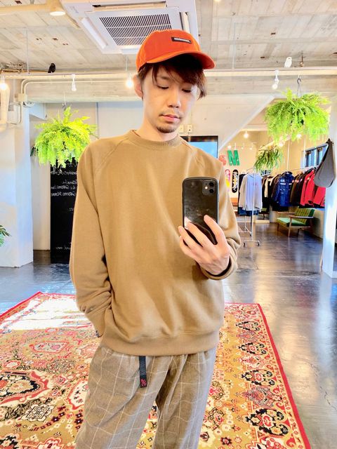 LOOPWHEELER FOR Graphpaper Raglan Sweat"KHAKI"Style.2019.10.14.