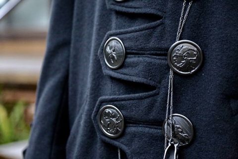 Yohji Yamamoto メルトンデカ黒釦ヘチマコートスタイル2019.10.23.