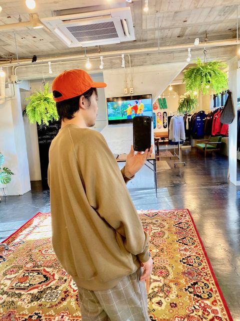 LOOPWHEELER FOR Graphpaper Raglan Sweat"KHAKI"Style.2019.10.14.