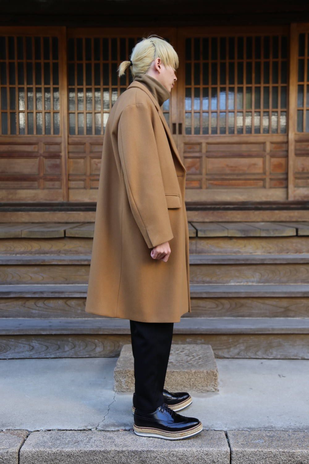 LOOPWHEELER FOR Graphpaper HIGH NECK SWEAT"KHAKI"スタイル.2019.10.15.