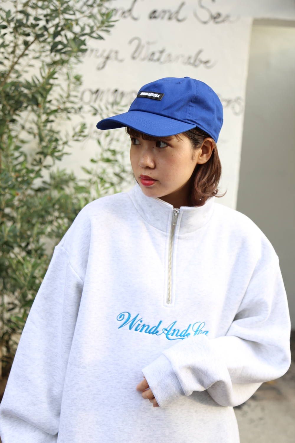 WIND AND SEA ウィンダンシー 刺繍ハーフジップ スウェット Pullover - メンズファッション