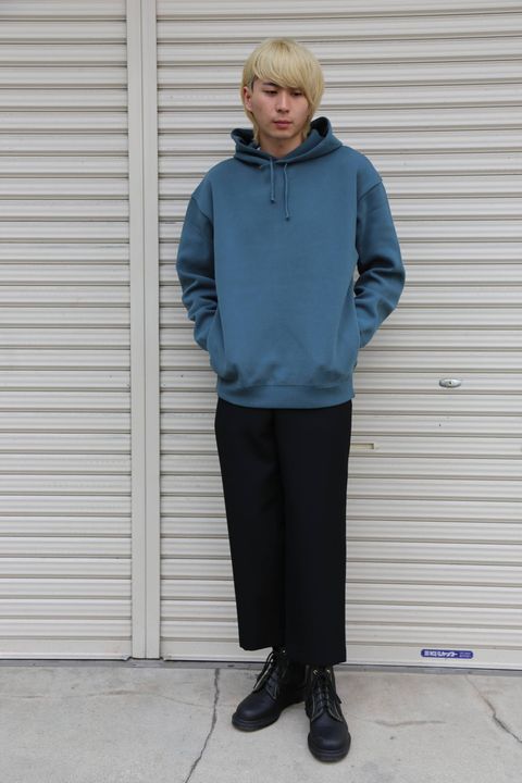 crepuscule(クレプスキュール)milanorib parka(1903-010)"Blue Green"スタイル.2019.10.26.