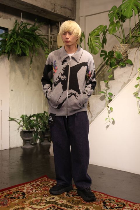 KNIT GANG COUNCIL ″BRANDALISM″ KNIT BLOUSON ″FLOWER BOMBER″スタイル.2019.10.19