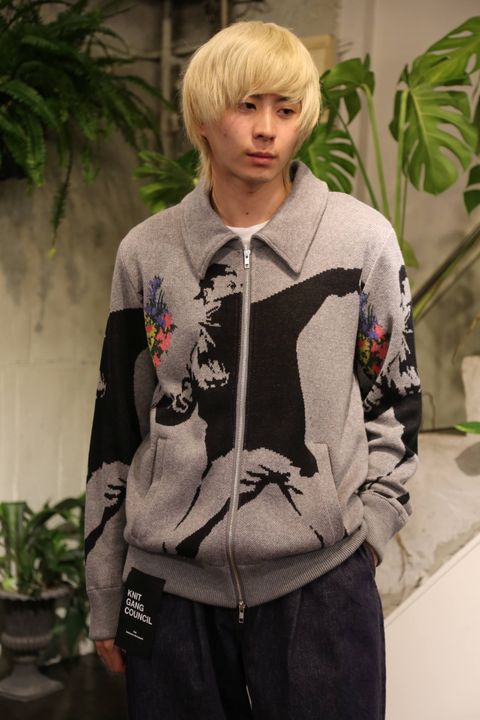 KNIT GANG COUNCIL ″BRANDALISM″ KNIT BLOUSON ″FLOWER BOMBER″スタイル.2019.10.19
