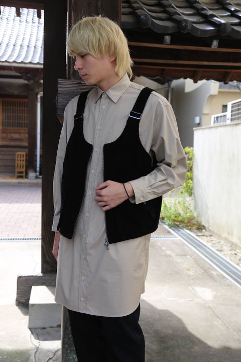 YOKE FOLD UP SHERE LONG SHIRTS"BEIGE"スタイル.2019.10.15.