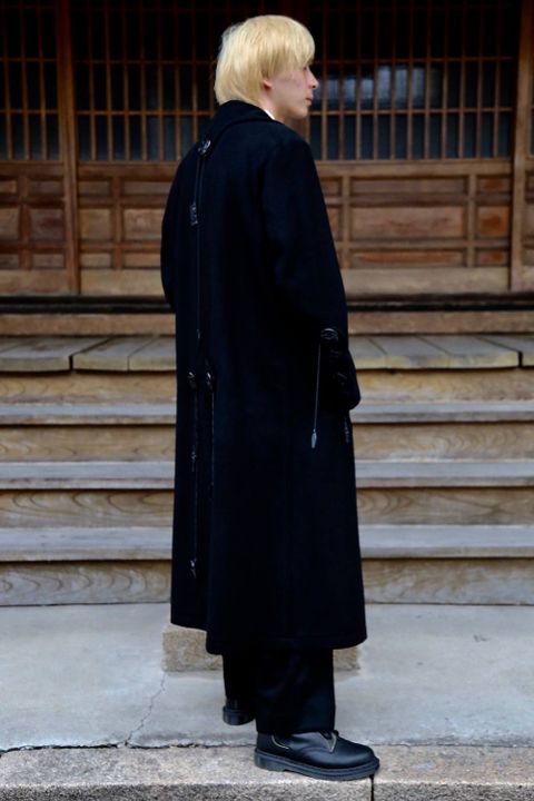Yohji Yamamoto メルトンデカ黒釦ヘチマコートスタイル2019.10.23.